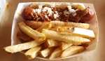 Chili dog at Leeway Franks