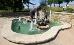 Bear Pit fountain and statue - Merriam, Kansas