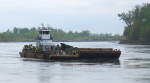 Missouri River tug and barges - Atchison, Kansas