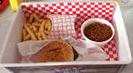 jalapeno Swiss burger, fries, chili - Fritz's Railroad Restaurant