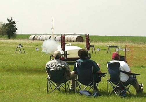 Watching the rockets launch at KLOUDbusters near Argonia, Kansas