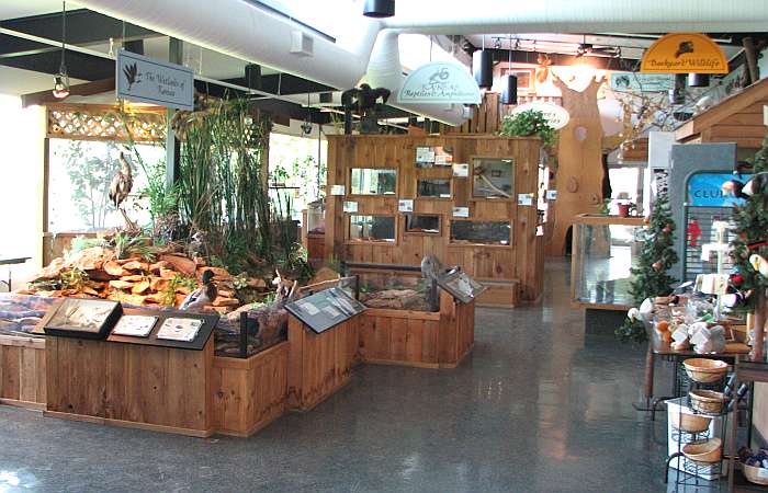 Wildlife cages at the Prairie Park Nature Center.