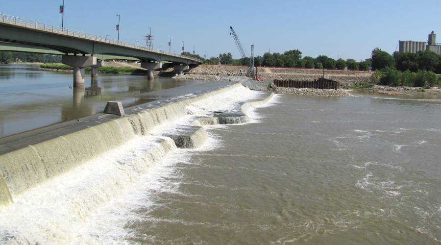 Massachusetts Street Bridge and Bowersock Dam - Lawrence, Kansas