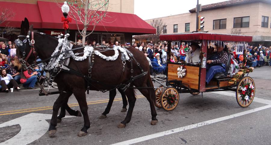 Arlene and Carl Seeliger in the Lawrence Christmas Parade