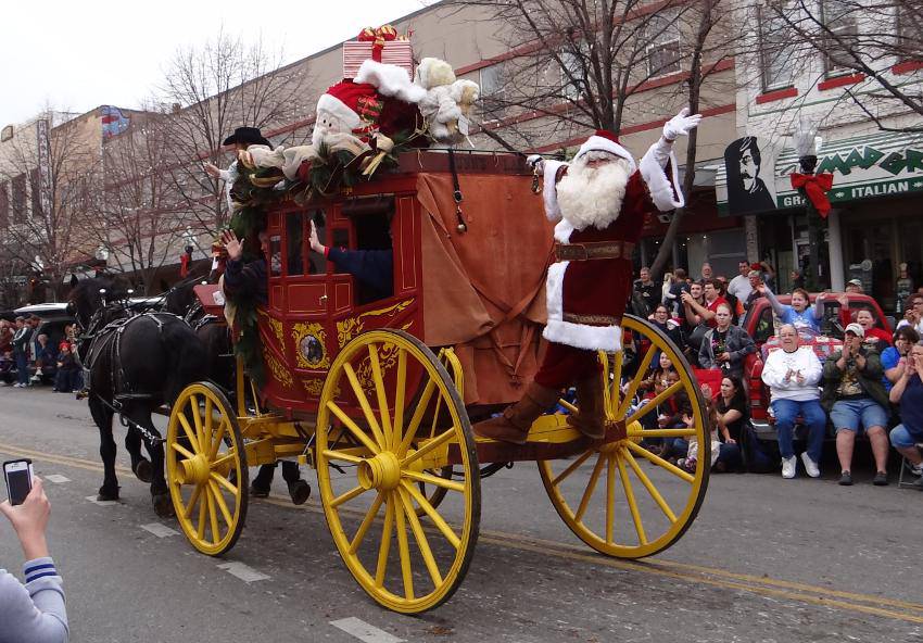 Santa Claus in the Lawrence old-fashioned Christmas parade