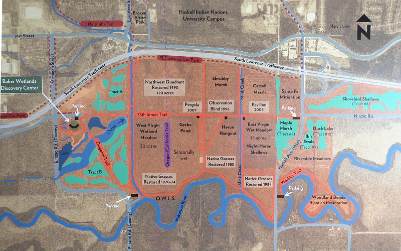 Baker Wetlands Discovery Center Map - Lawrence, Kansas