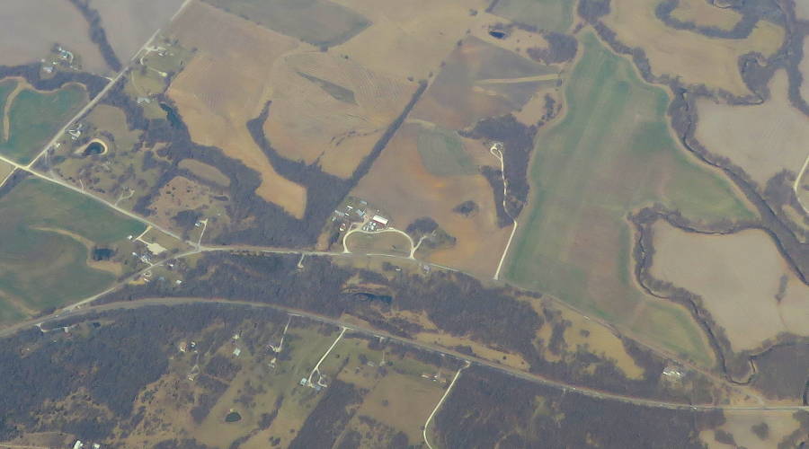Grinter's Sunflower Farm from the air