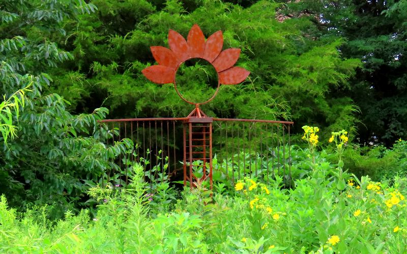 Cross-Pollinator welled steel scuplture