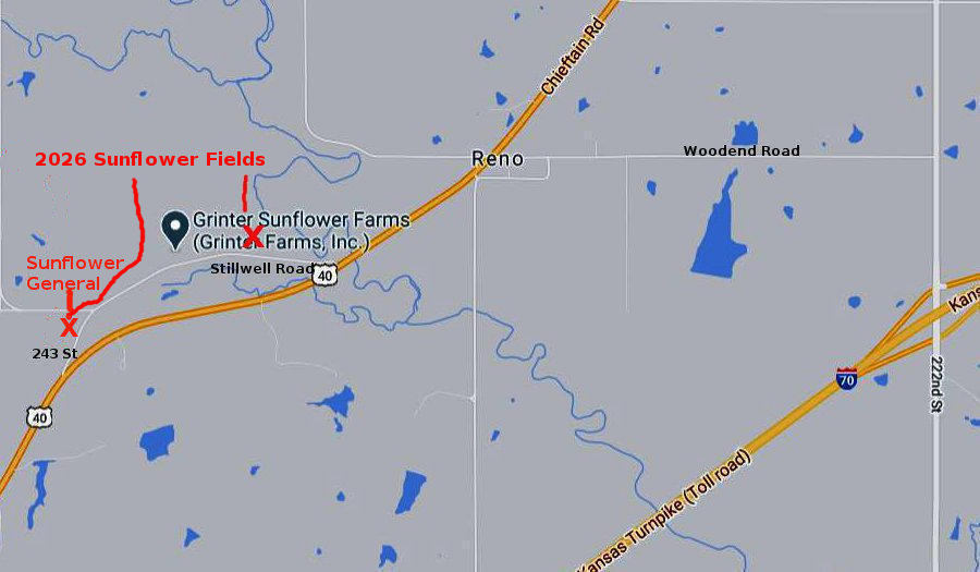 Grinter's Sunflower Farm Map - Lawrence, Kansas