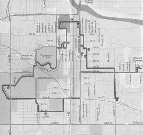 Battle of Quantrill's Lawrence Raid tour map