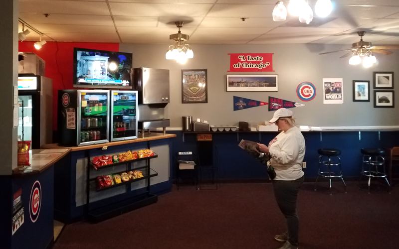 The Pizza Man counter and dining room.