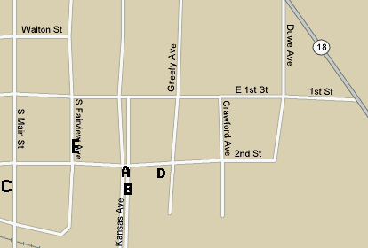 Lucas, Kansas map to attractions