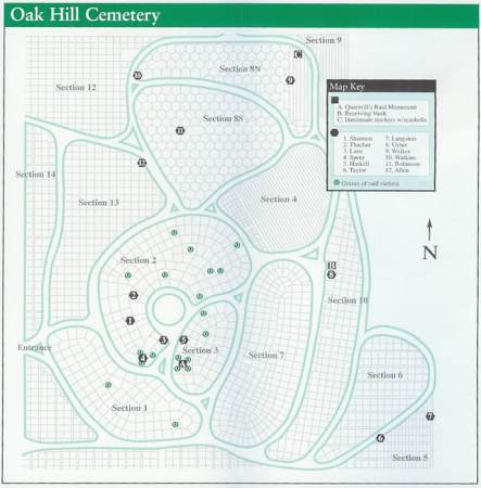 Oak Hill Cemetery map