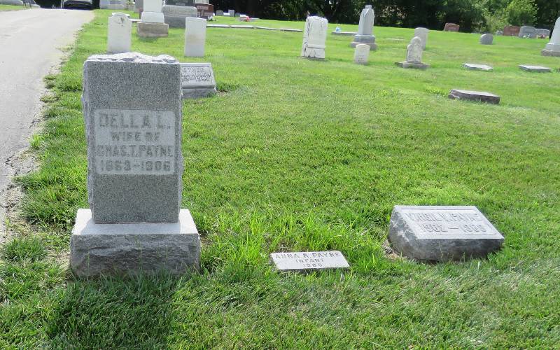 Della, Anna and Virgil Payne graves - Lenexa, Kansas