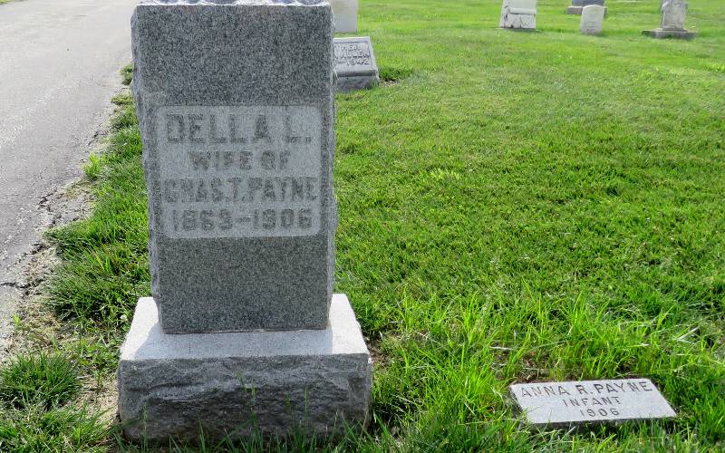 Della Payne headstone - Lenexa Cemetery, Kansas