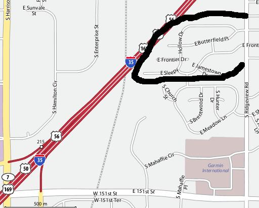 Olathe Christmas Card Lane Map