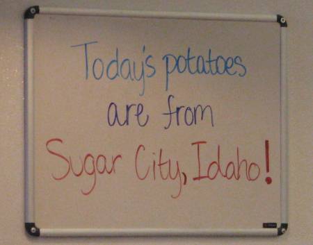 Today's potatoes at Five Guys