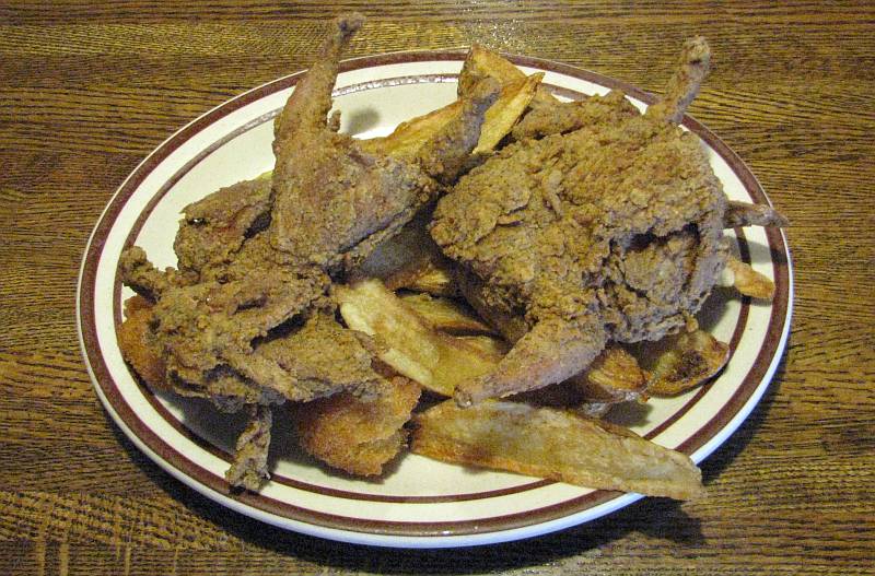 Fried quail at Jumping Catfish