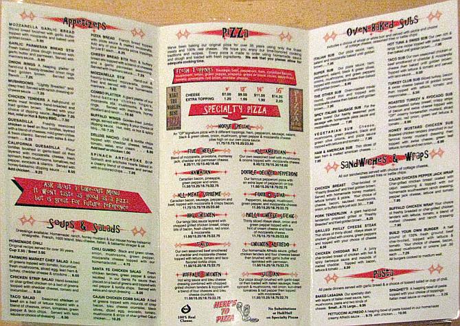 The Other Place menu