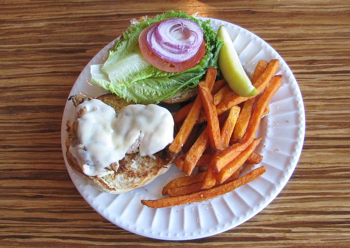 Grilled chicken breast sandwich at Olathe's Stir It Up Caf