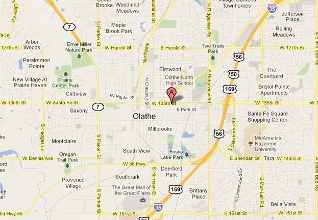 Smokin' Joe's Bar-B-Q Map - Olathe, Kansas