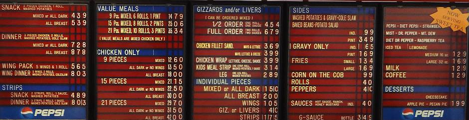 Olathe Go Chicken Go menu
