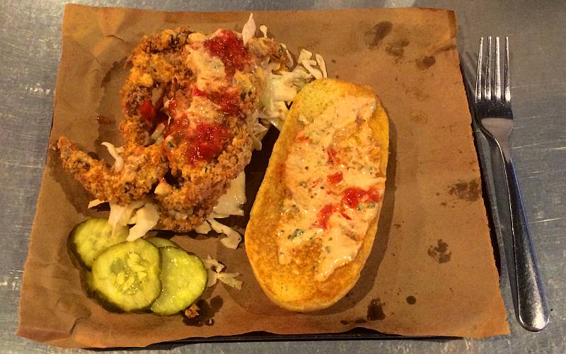 soft shell crab po' boy sandwich - Joe's Kansas City BBQ