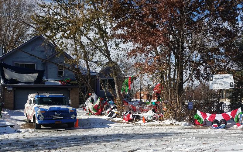 Paulie's Penguin Playground Christmas display in Olathe, Kansas