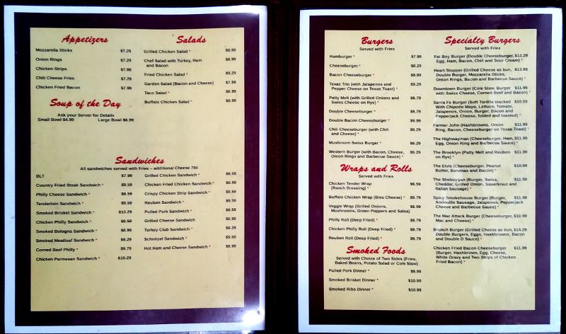 Downtown Diner menu - Olathe, Kansas