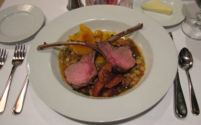 Juniper herb rubbed chop of wild boar at the Broadmoor Bstro