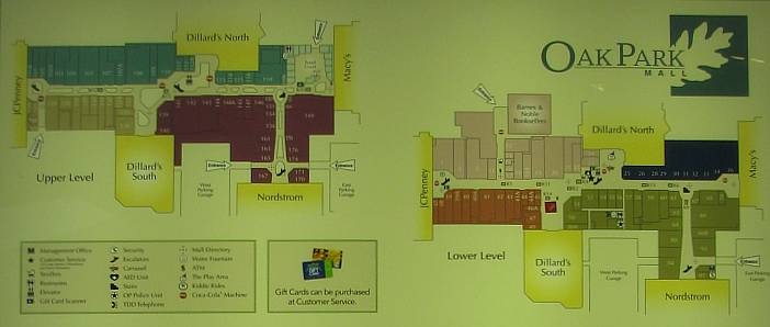 Oak Park Mall map and directory
