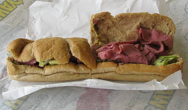 Subway kosher pastrami sandwich
