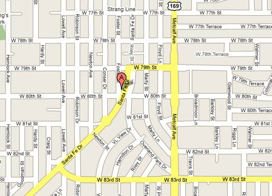 Map to Taste restaurant in Overland Park, Kansas