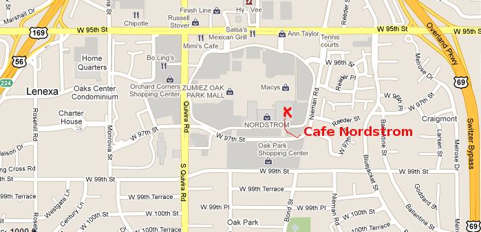 Café Nordstrom Map - Overland Park, Kansas