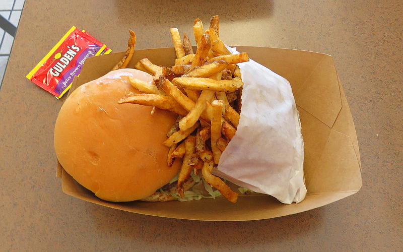 Cjesseburger and fries at  Tay's Burger Shack