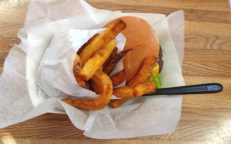 Snack Attack burger and fries