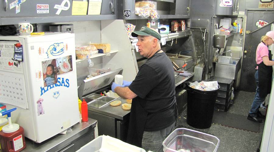 Grandstand Burgers kitchen