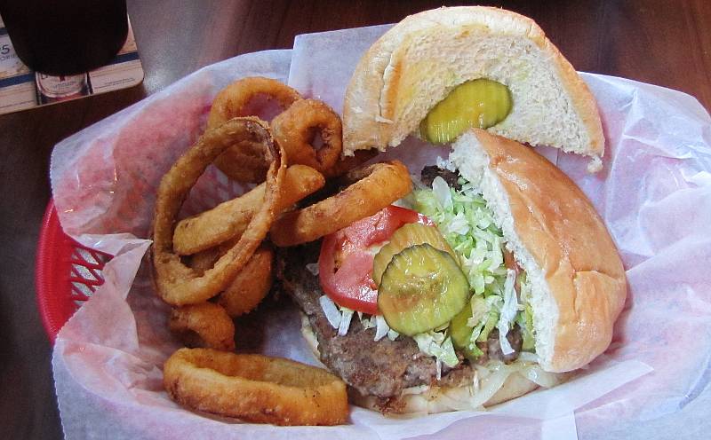 House burger at Speck's Bar & Grill