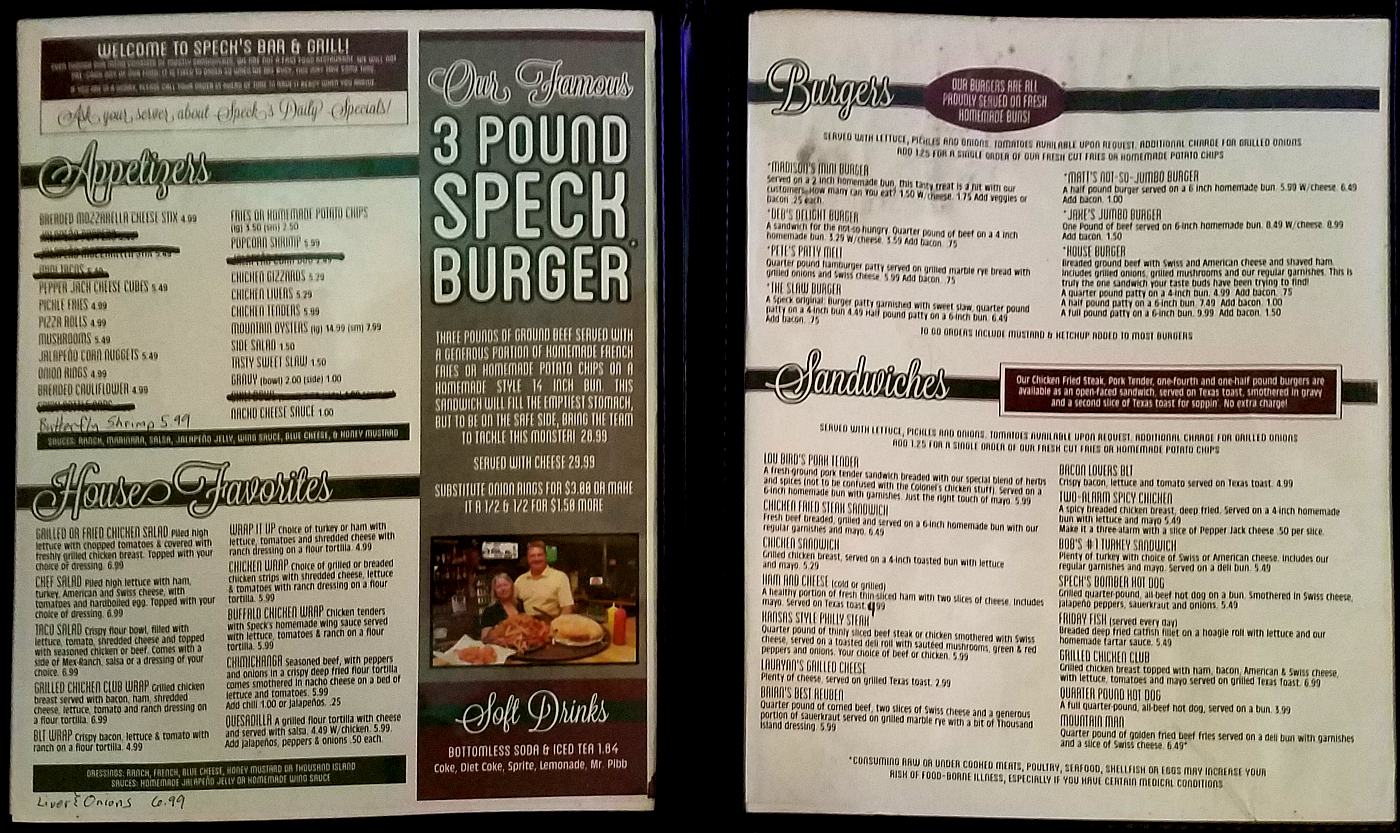 Speck's Bar & Grill Topeka, Kansas