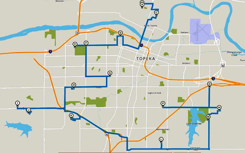 Topeka Kansas Christmas Light Tour Map