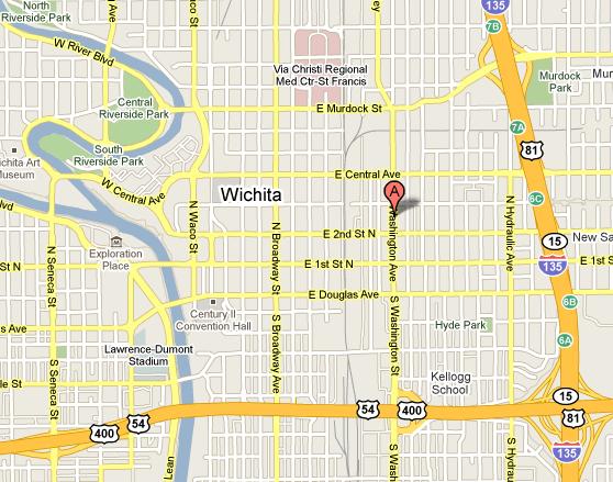 B and C BBQ Map - Wichita, Kansas