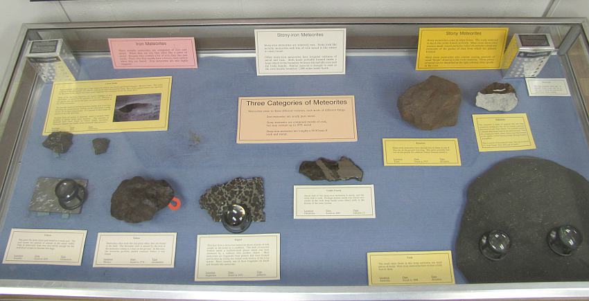 meteorites on display at Lake Afton