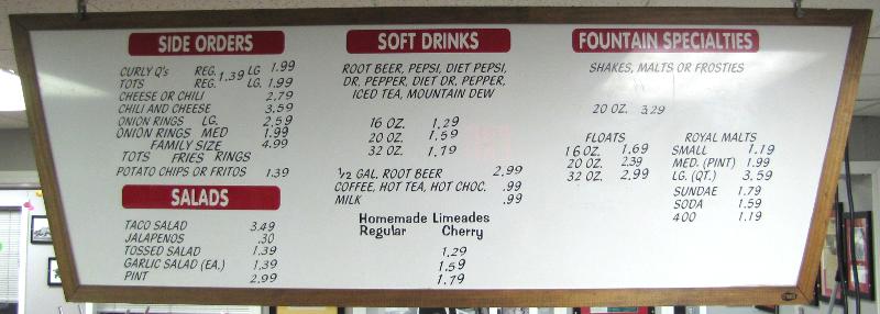 Nu-Way Cafe Menu