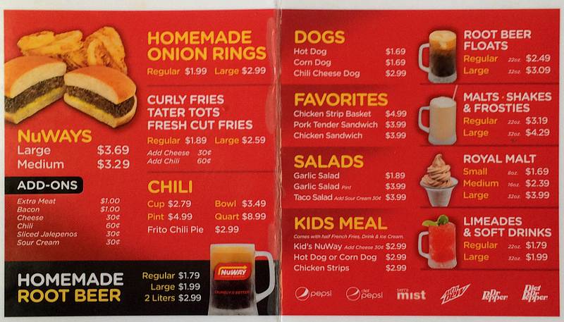 Nu-Way Cafe Menu - Wichita, Kansas