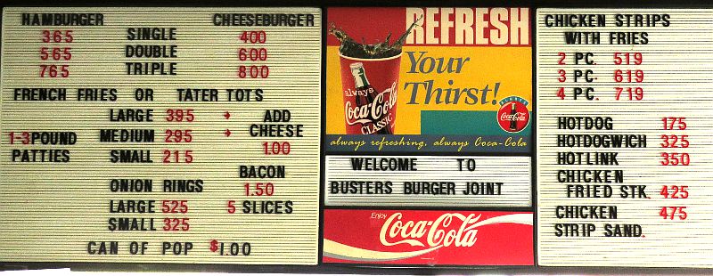 Buster's Burger Joint Menu - Wichita, Kansas